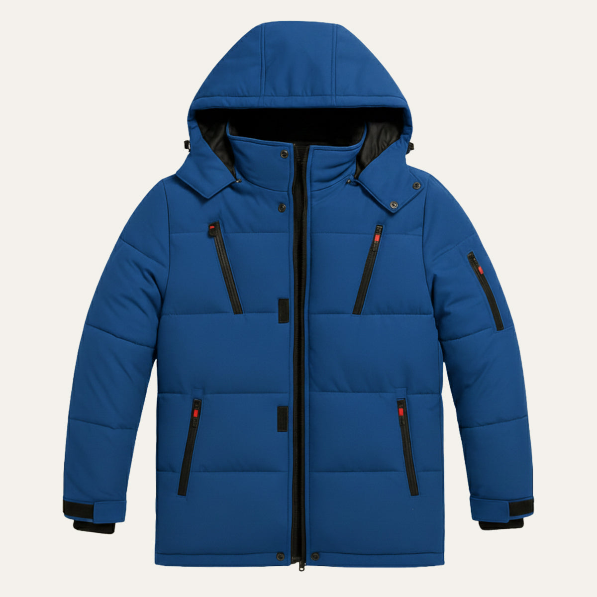 Reid | Men's Puffer Jacket Olive Hooded Winter Coat