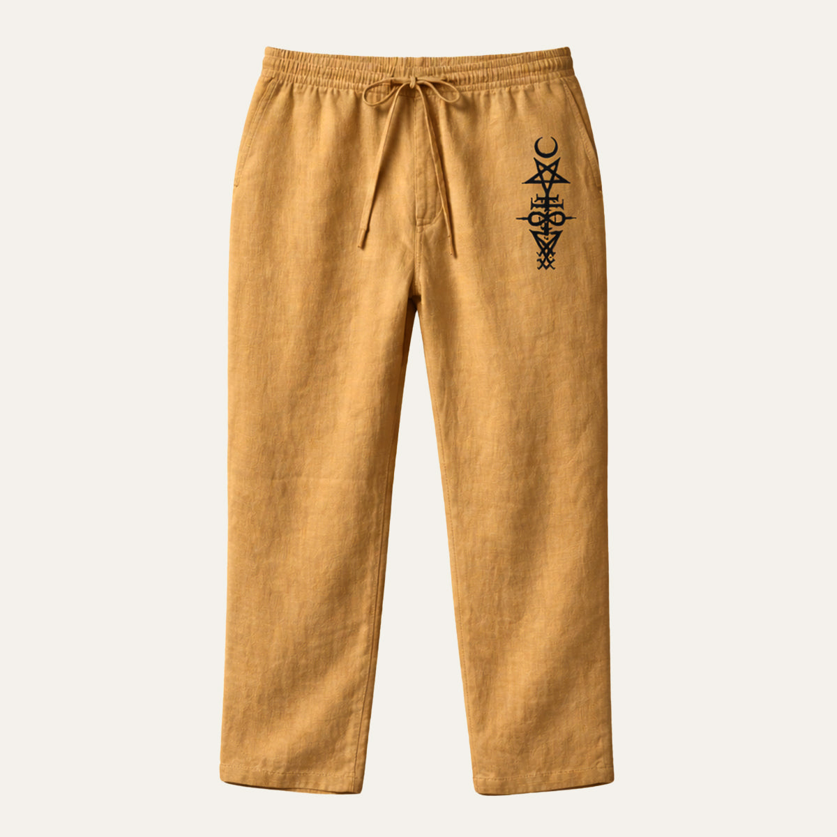 Sage | Men's Graphic Sweatpants Black Relaxed Fit