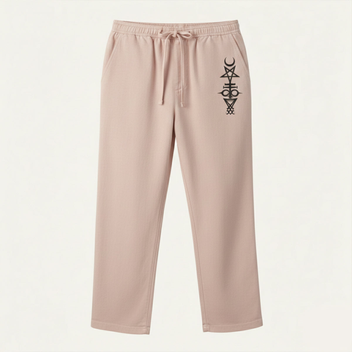 Sage | Men's Graphic Sweatpants Black Relaxed Fit