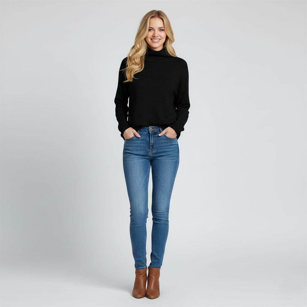 Maren | Women's Turtleneck Sweater Cream Long Sleeve