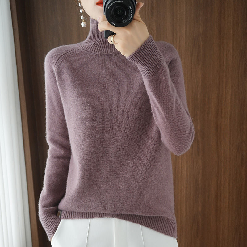 Ines | Women's Oversized Turtleneck Sweater Cream Knit