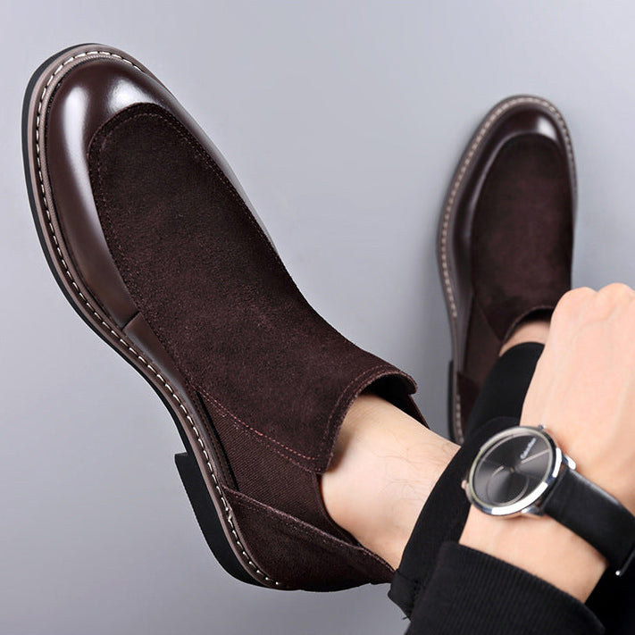 Voss | Men's Suede Chelsea Boots Brown Leather Ankle
