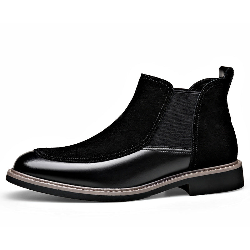 Voss | Men's Suede Chelsea Boots Brown Leather Ankle
