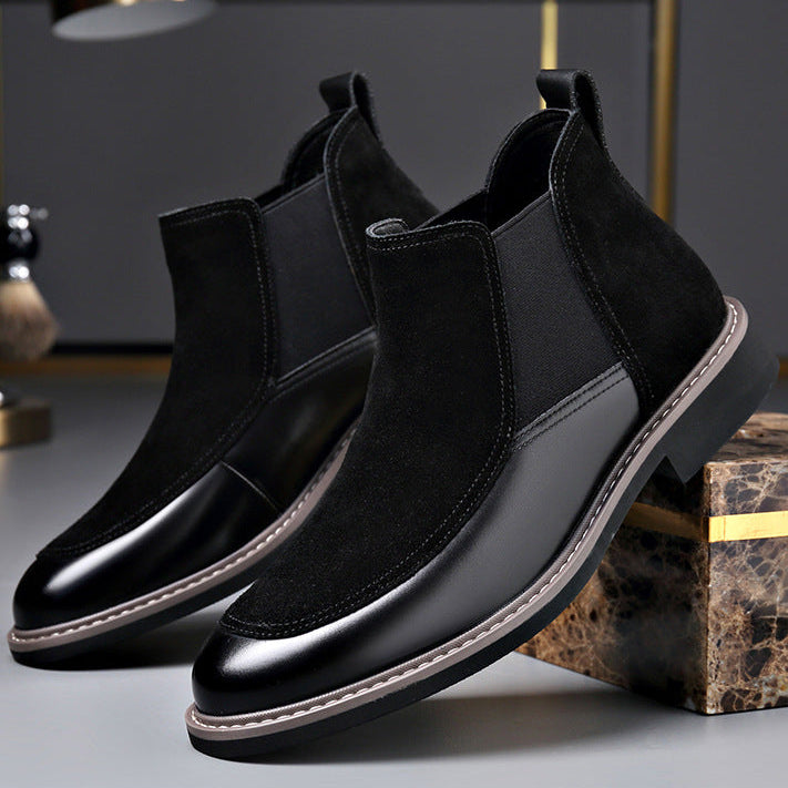 Voss | Men's Suede Chelsea Boots Brown Leather Ankle