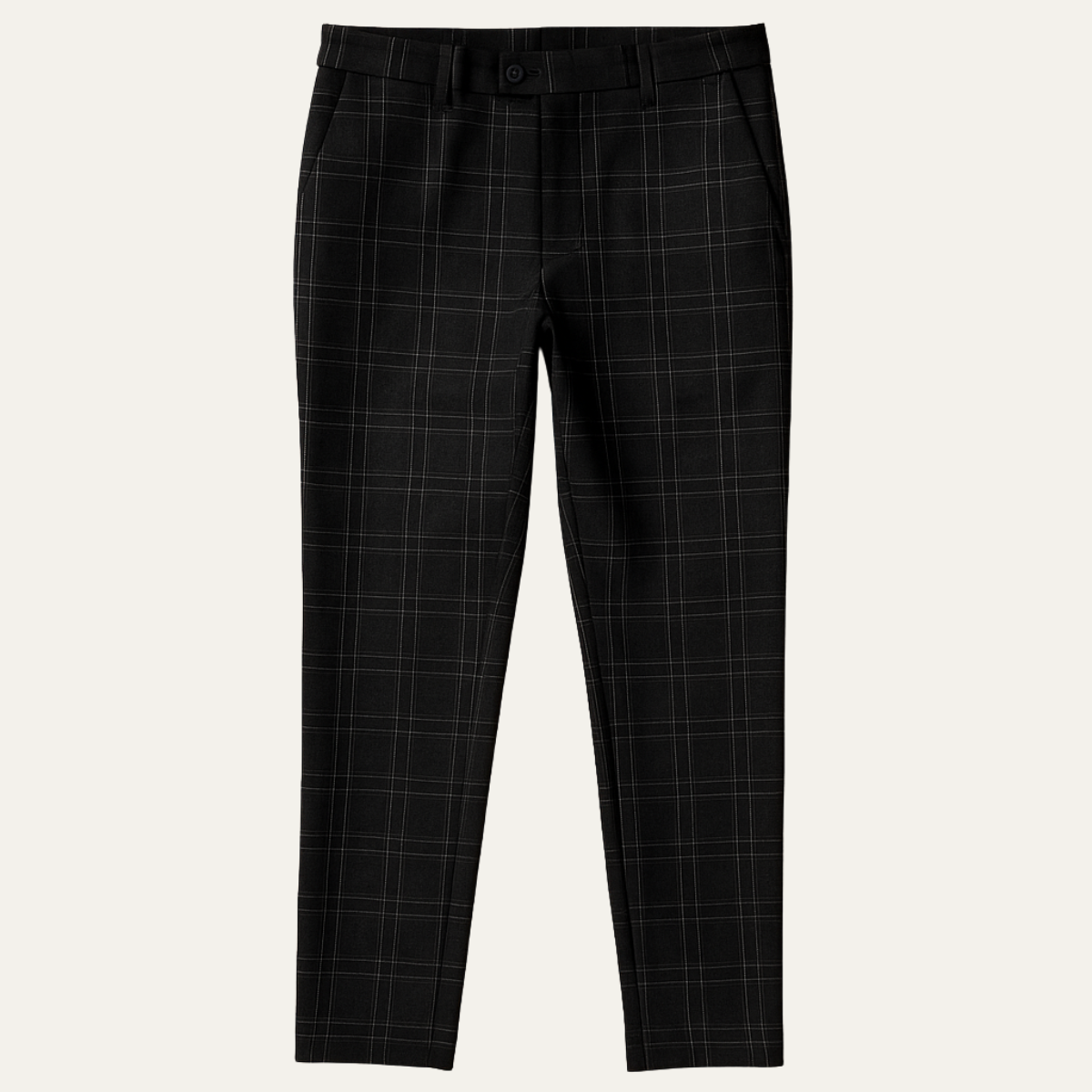 Tate | Men's Smart Casual Check Slim Fit Pants Black
