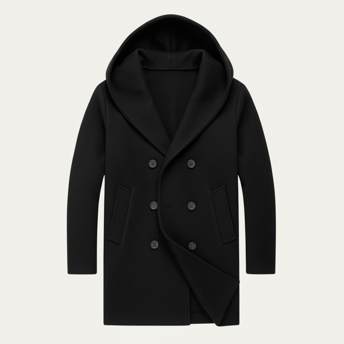 Axel | Men's Double Breasted Hooded Coat Gray