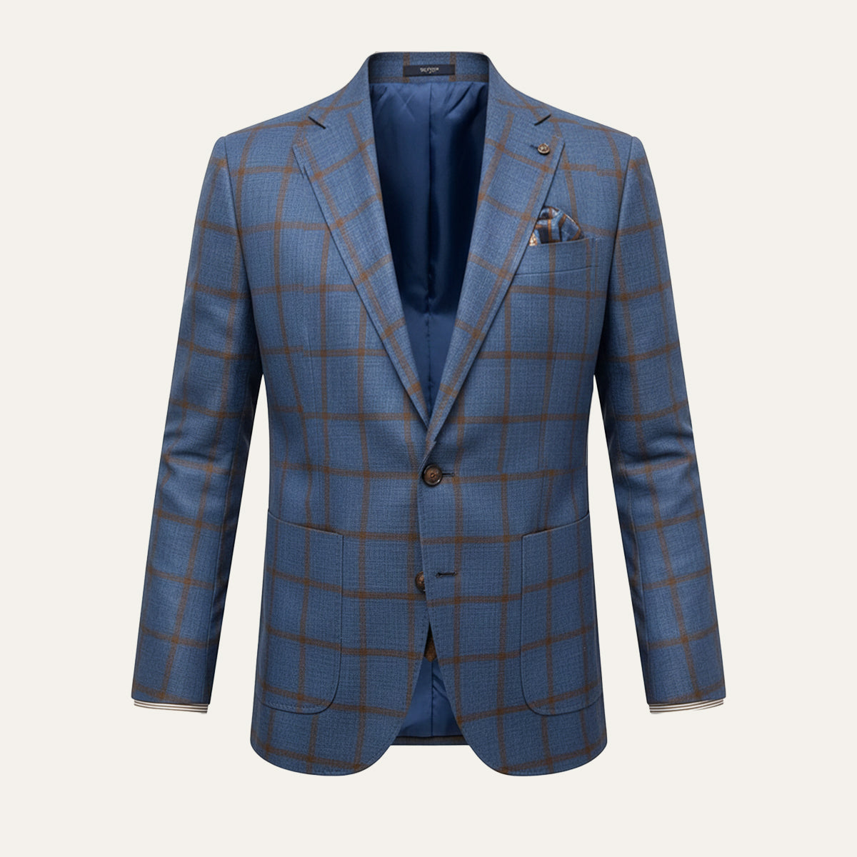 Sage | Men's Check Blazer Mauve Double Breasted