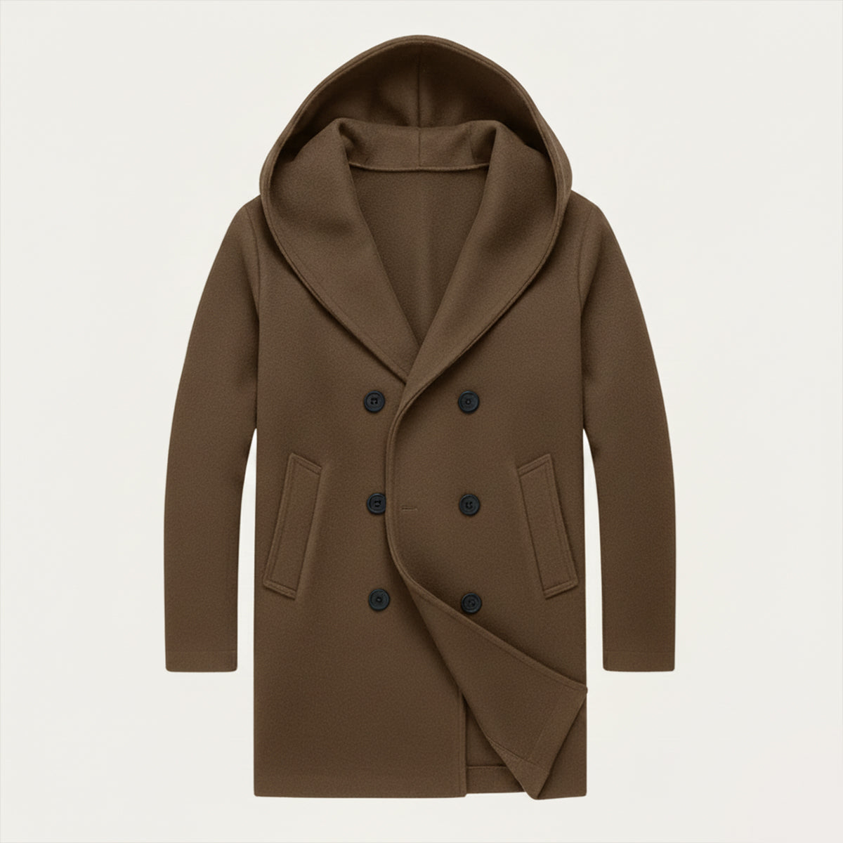 Axel | Men's Double Breasted Hooded Coat Gray