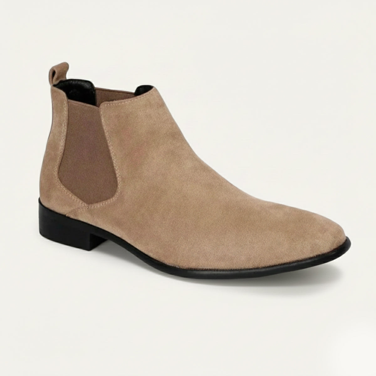 Bram | Men's Suede Chelsea Boots Beige Slip On