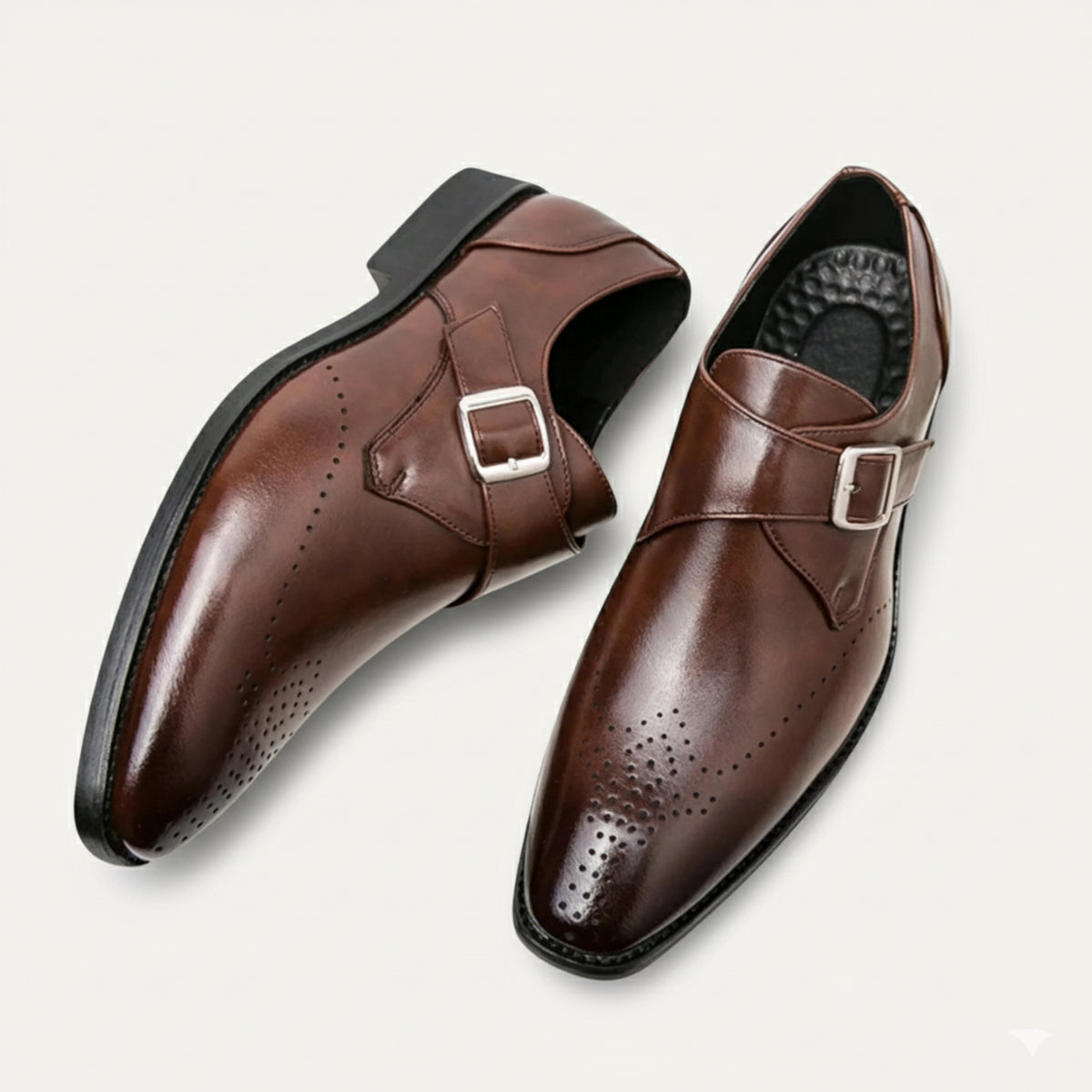 Thorne | Men's Formal Buckle Leather Dress Shoes Black