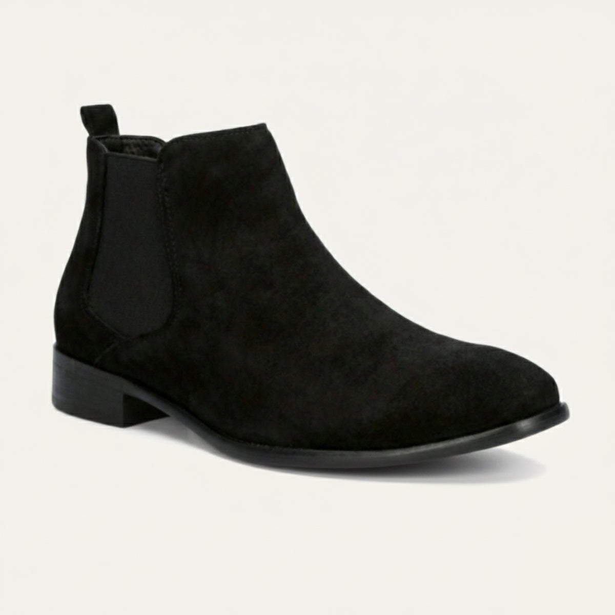 Ezra | Men's Suede Chelsea Boot Beige Black Sole