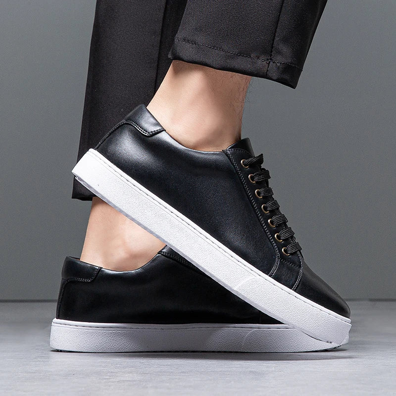 Axel | Men's Leather Lace Up Sneaker Tan White Sole