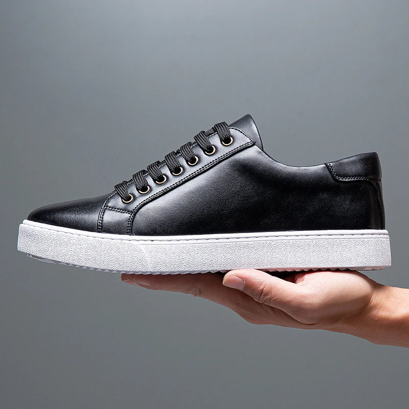 Axel | Men's Leather Lace Up Sneaker Tan White Sole