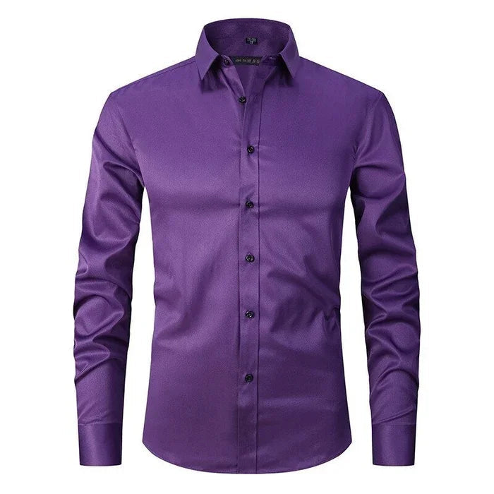 Axel | Men's Dress Shirt White Long Sleeve Button Up