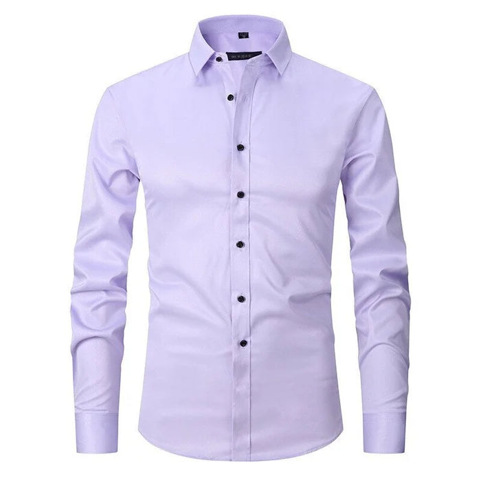 Axel | Men's Dress Shirt White Long Sleeve Button Up