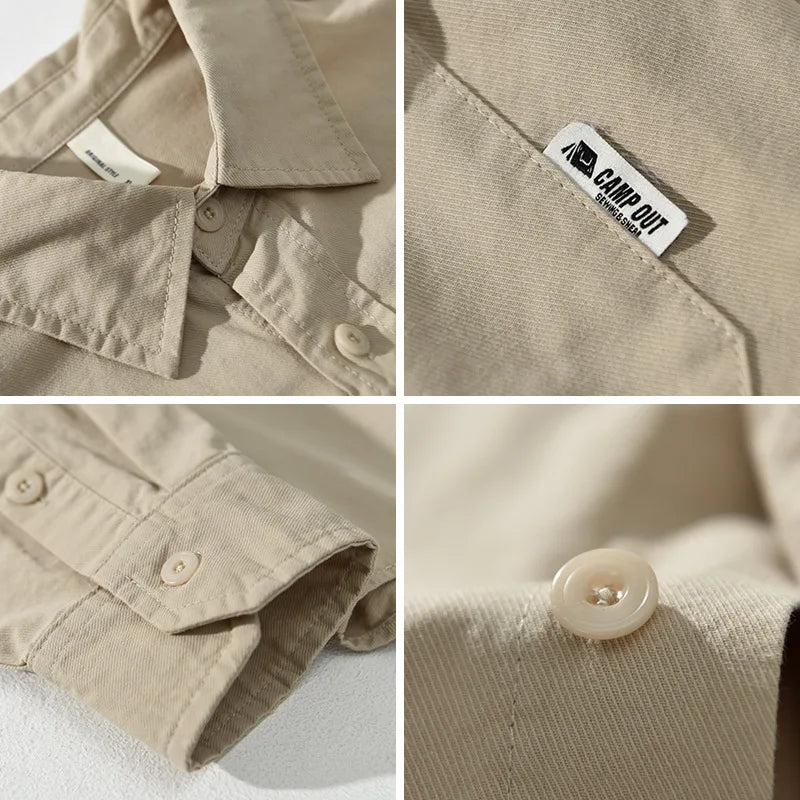 Axel | Men's Vintage Overshirt Purple Long Sleeve Button Up