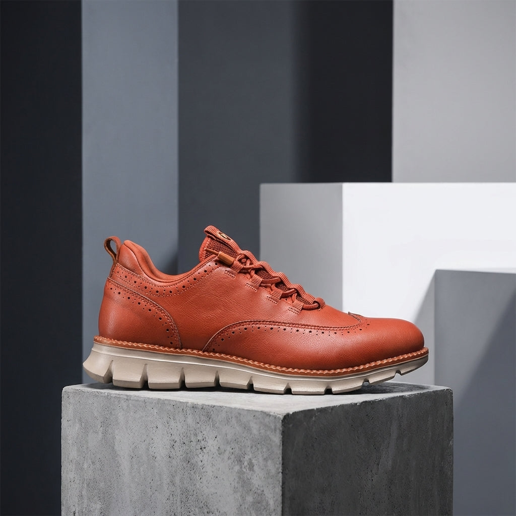 Axel | Men's Leather Oxford Sneaker Black Tan
