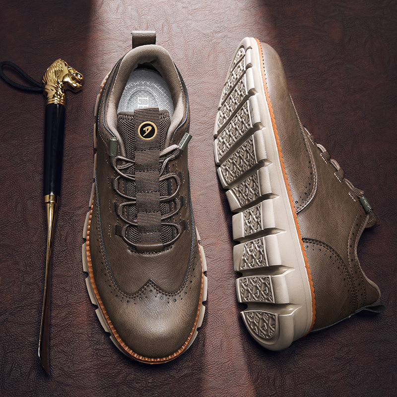 Axel | Men's Leather Oxford Sneaker Black Tan