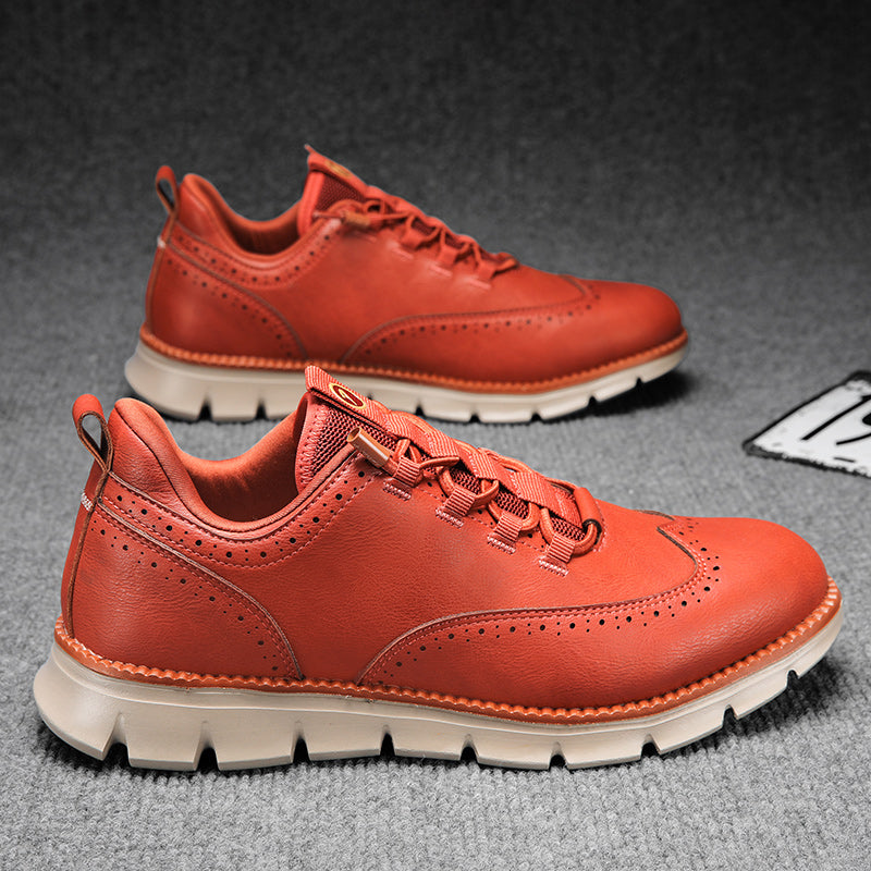 Axel | Men's Leather Oxford Sneaker Black Tan