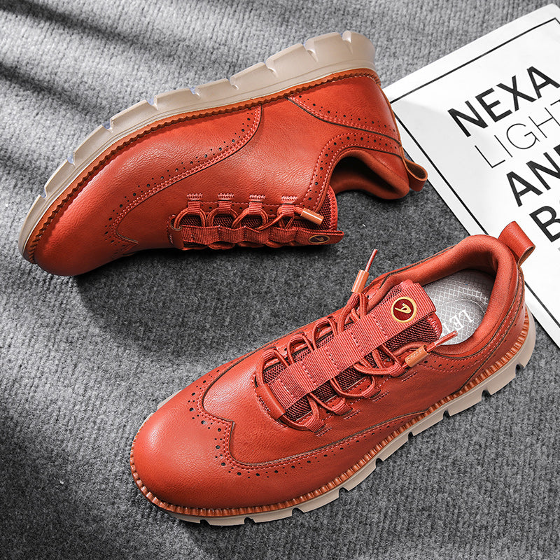 Axel | Men's Leather Oxford Sneaker Black Tan