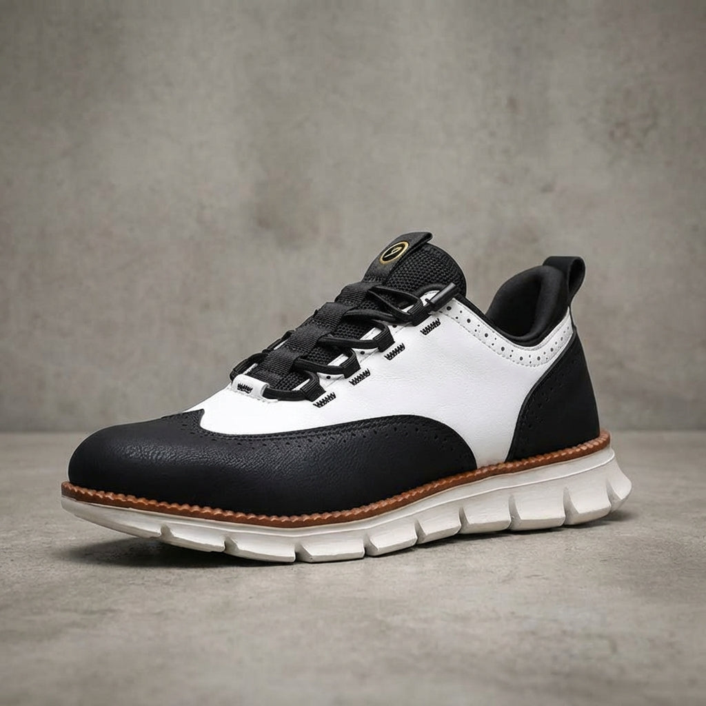Axel | Men's Leather Oxford Sneaker Black Tan