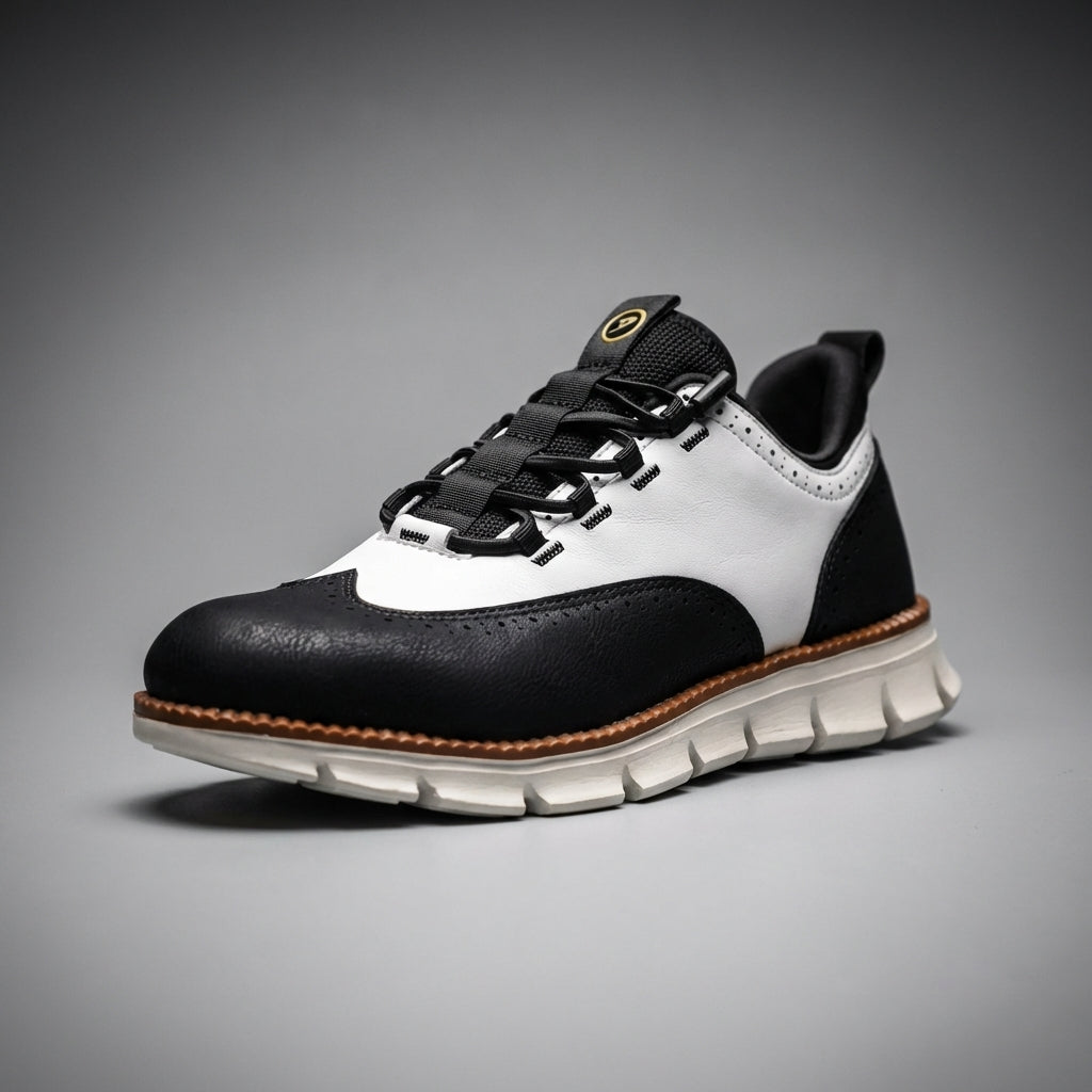 Axel | Men's Leather Oxford Sneaker Black Tan