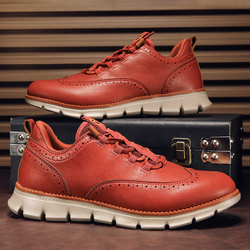 Axel | Men's Leather Oxford Sneaker Black Tan