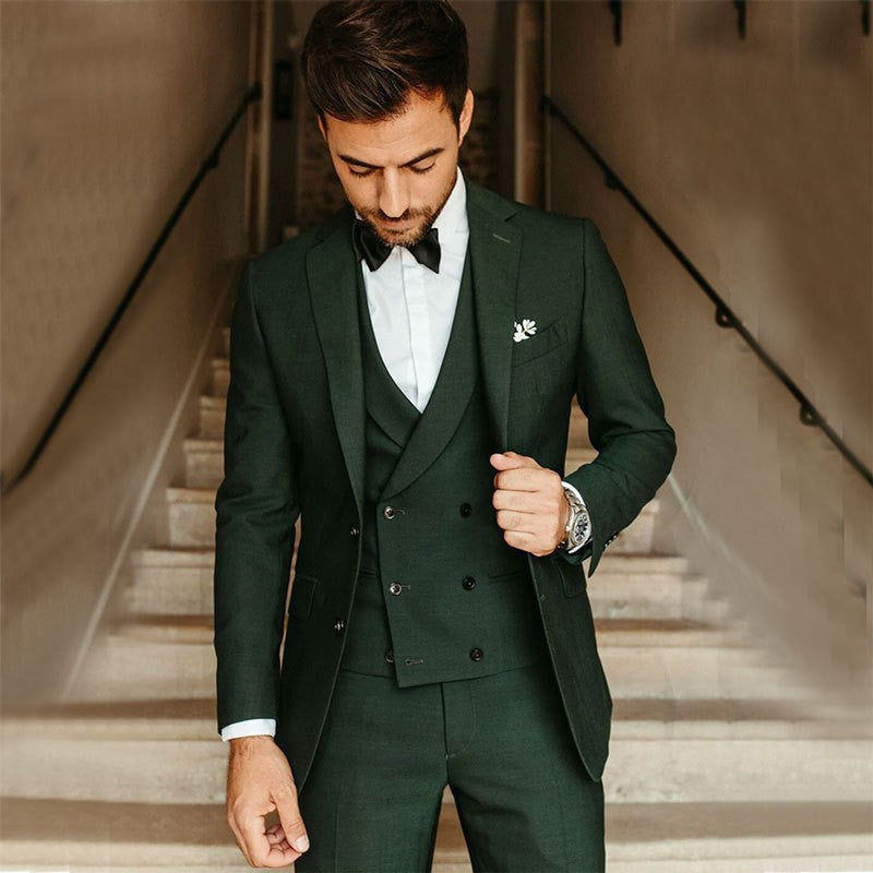 Axel | Men's Double Breasted Black Suit Formal