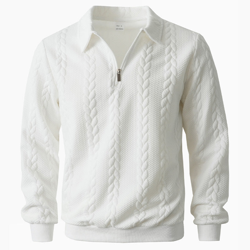 Hugo | Men's Cable Knit Quarter Zip Sweater Light Blue
