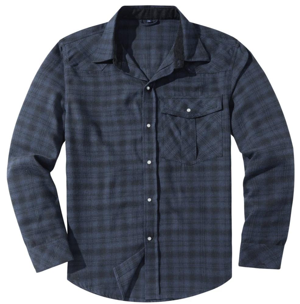 Reed | Men's Flannel Shirt Red Plaid Long Sleeve