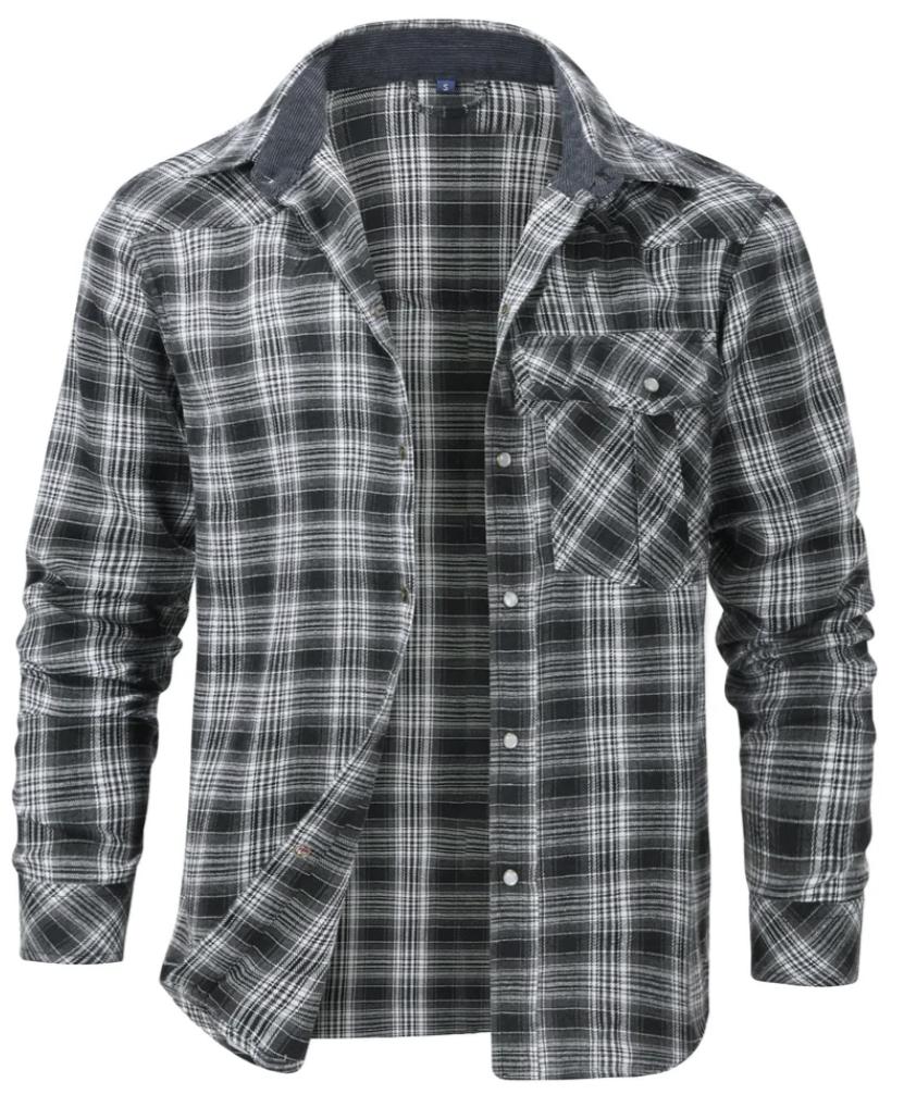 Reed | Men's Flannel Shirt Red Plaid Long Sleeve