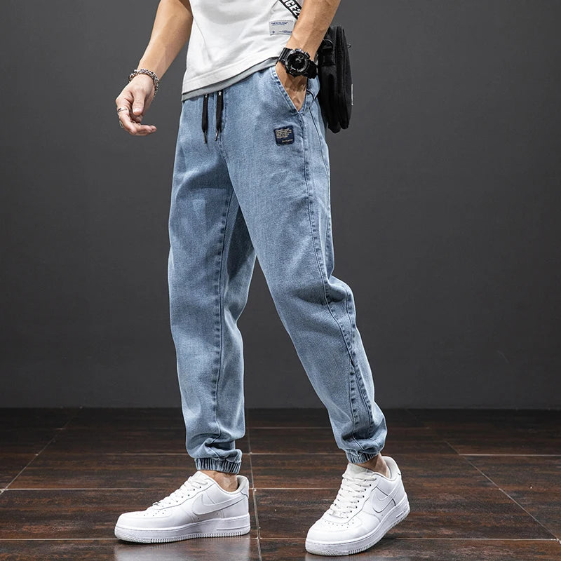 Nico | Men's Relaxed Fit Denim Joggers Light Blue