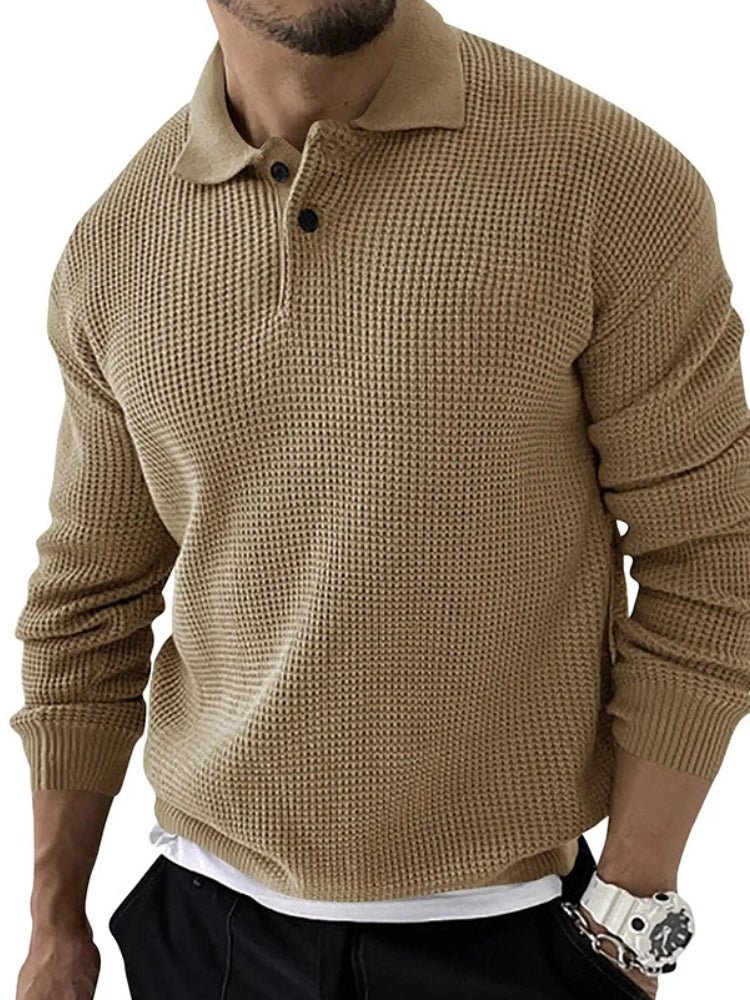 Dama Washington Horace men's button-down polo sweater - front view