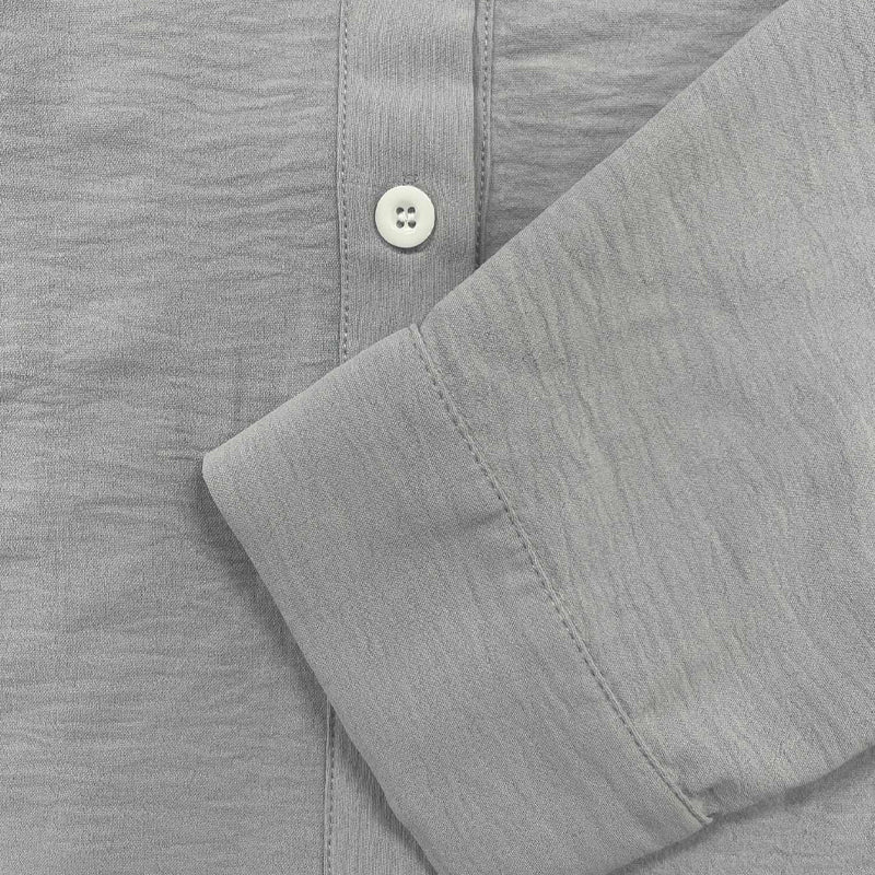 Axel | Men's Linen Long Sleeve Button Up Shirt Light Gray
