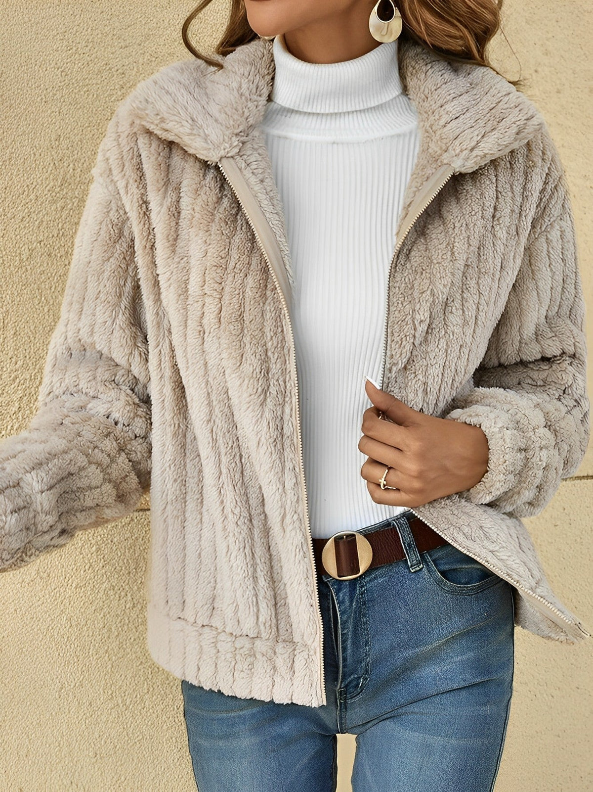Dama Washington Priscilla women's zip-up relaxed fit jacket - front view