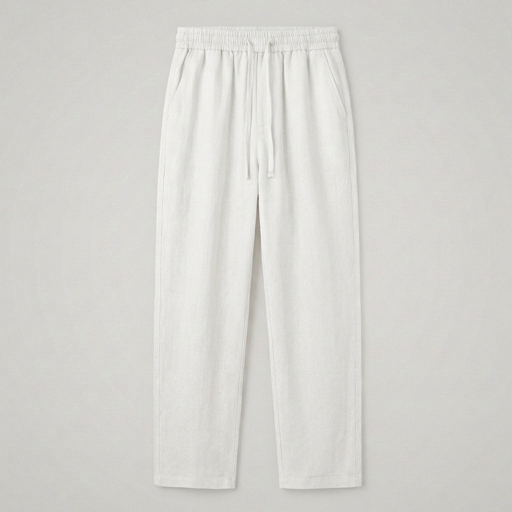 Axel | Men's Linen Pants Cream Drawstring Relaxed Fit