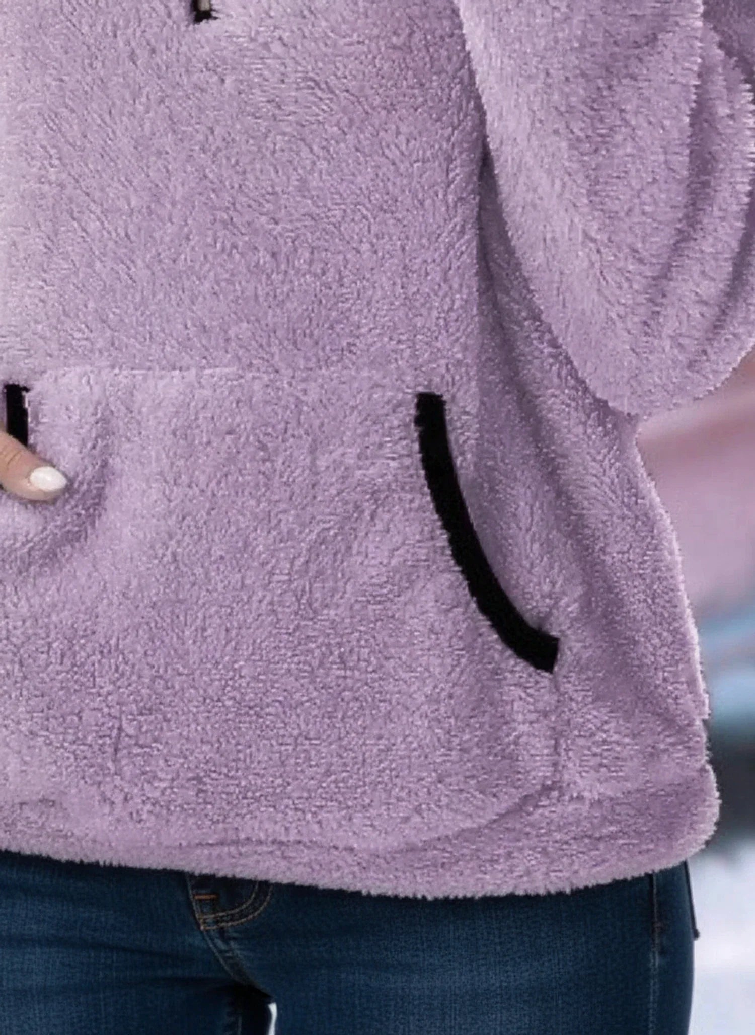Luisa | Women's Quarter Zip Fleece Pullover Cream