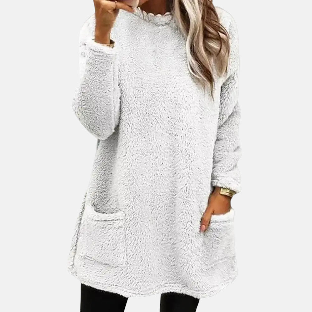 Ivy | Women's Oversized Sweater Dress Black Pockets