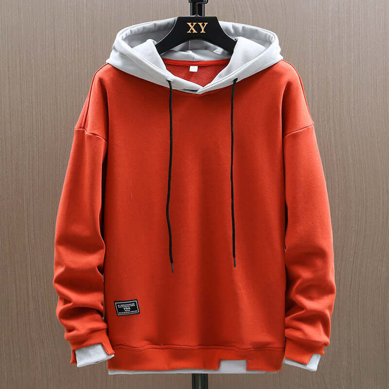 Axel | Men's Hoodie Sweatshirt Red White Colorblock
