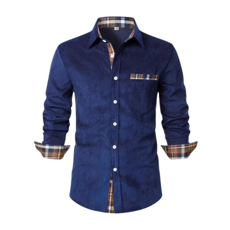 Arden | Men's Long Sleeve Button Up Shirt Sage Green Plaid Trim