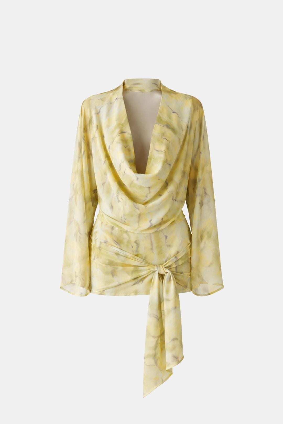 Opal | Women's Cowl Neck Wrap Top Cream Tie Front