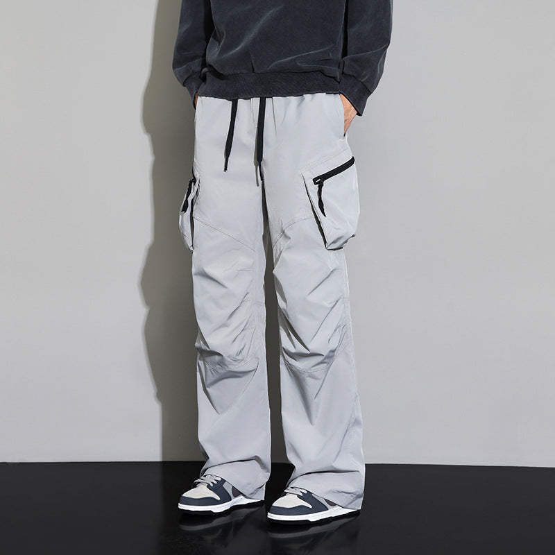Voss | Men's Streetwear Cargo Pants Black Wide Leg