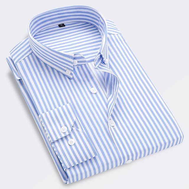 Axel | Men's Striped Button Up Shirt Navy White