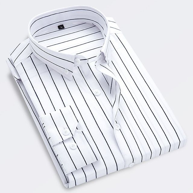 Axel | Men's Striped Button Up Shirt Navy White