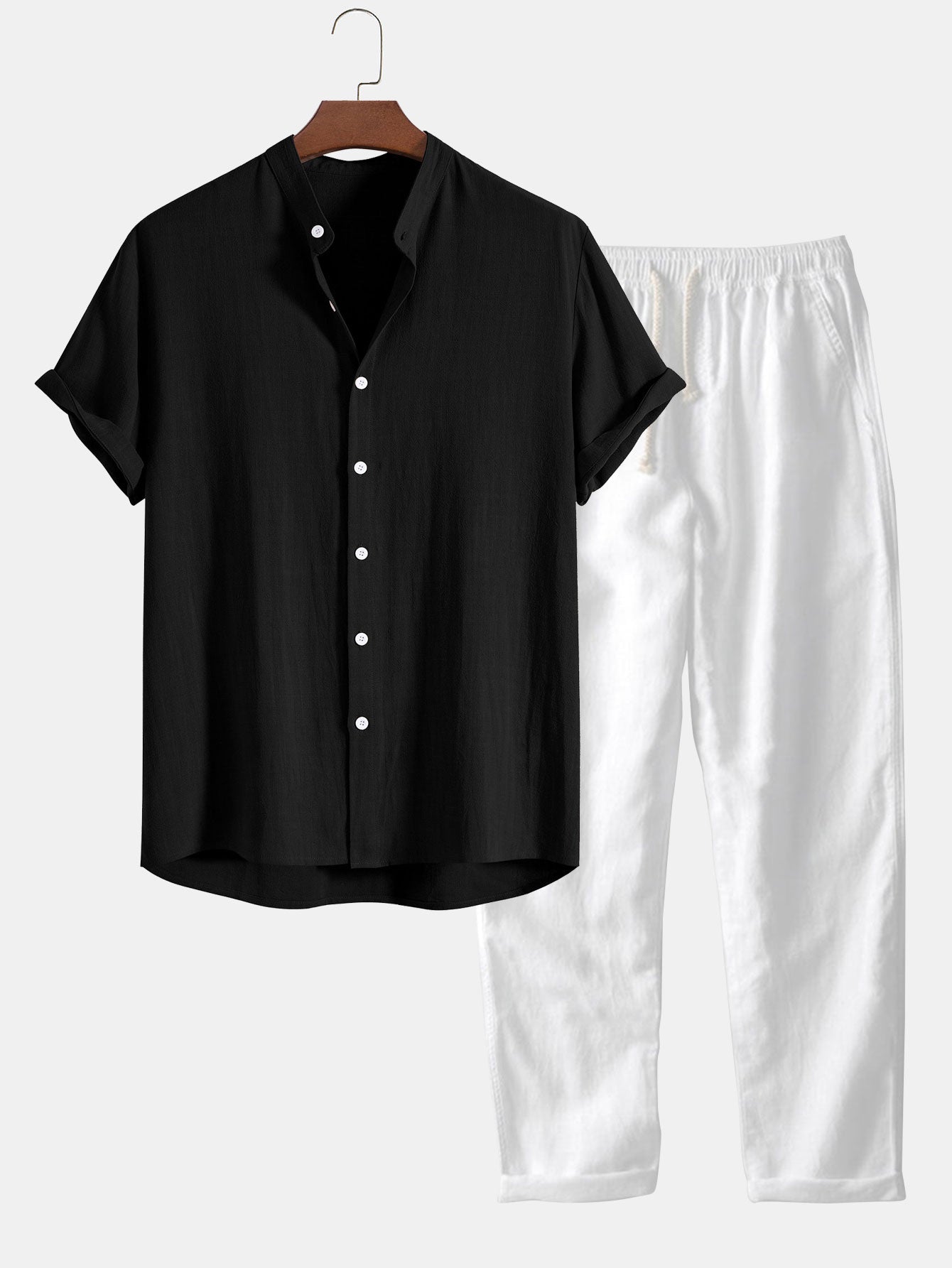 Axel | Men's Casual Linen Shirt Navy Short Sleeve