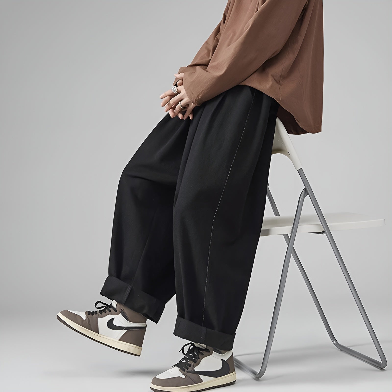 Arlo | Men's Pleated Wide Leg Pants Camel