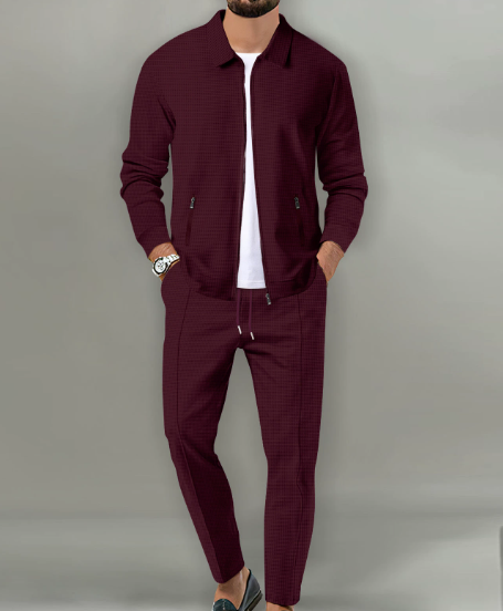 Rowan | Men's Linen Set White Textured Shirt Pants
