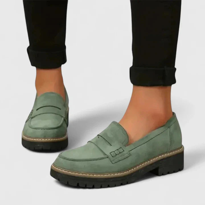 Nola | Women's Platform Loafer Black Lug Sole