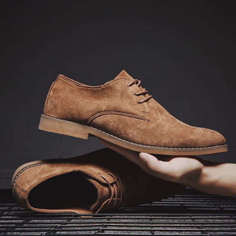 Axel | Men's Suede Oxford Shoe Brown Lace Up