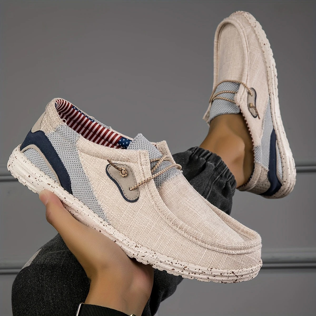 Faye | Women's Canvas Loafer Mule Cream Comfort Slip On